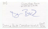 Dennis Bock Signed 3x5 Index Card Autographed Signature Author Writer