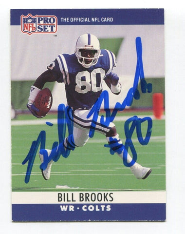 1990 NFL Pro Set Bill Brooks Signed Card Football NFL Autograph AUTO #131