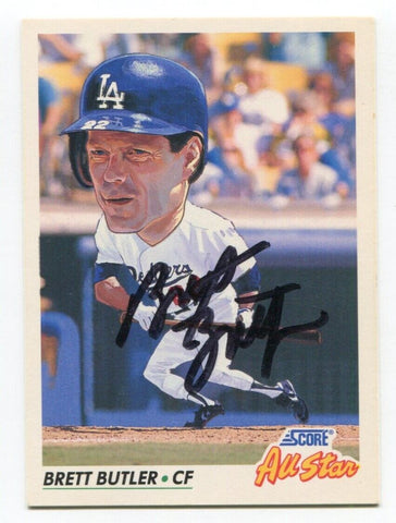 1992 Score All Star Brett Butler Signed Card Baseball Autographed Auto #778