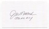 Jon Matlack Signed 3x5 Index Card Autographed MLB Baseball 1972 ROY NY Mets