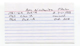 Ron Nischwitz Signed 3x5 Index Card Autographed MLB Baseball Detroit Tigers