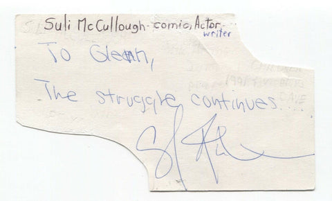 Suli McCullough Signed 3x5 Index Card Autographed Signature Actor