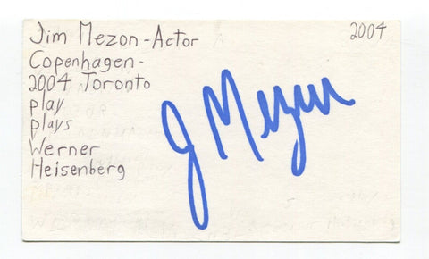 Jim Mezon Signed 3x5 Index Card Autographed Actor Avonlea