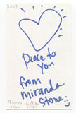 Miranda Stone Signed 3x5 Index Card Autographed Signature Folk Singer Songwriter