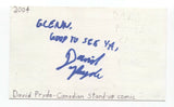 David Pryde Signed 3x5 Index Card Autographed Signature Comedian Comic Actor