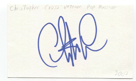 Christopher Cross Signed 3x5 Index Card Autographed Signature Singer Songwriter
