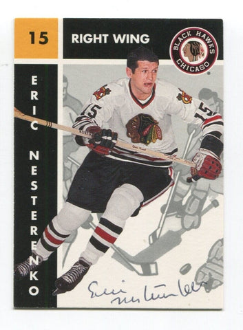 1995 Parkhurst Eric Nesterenko Signed Card Hockey NHL AUTO #26 Black Hawks