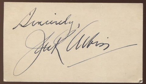 Jack Albin Signed Card  Autographed  Orchestra and Vocalist AUTO Signature