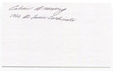 Calvin Browning Signed 3x5 Index Card Autographed 1960 St. Louis Cardinals MLB