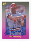 1989 Classic Tom Brunansky Signed Card Baseball Autograph AUTO #186