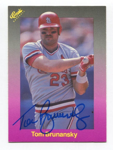 1989 Classic Tom Brunansky Signed Card Baseball Autograph AUTO #186