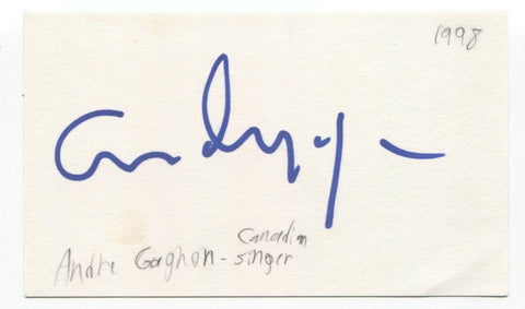 Andre Gagnon Signed 3x5 Index Card Autographed Signature