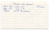 Jack McDowell Signed 3x5 Index Card Autographed MLB Baseball Chicago White Sox