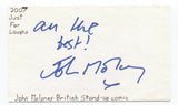 John Maloney Signed 3x5 Index Card Autographed Signature Comedian Comic Actor