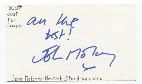 John Maloney Signed 3x5 Index Card Autographed Signature Comedian Comic Actor