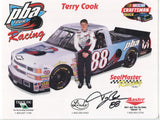 Terry Cook Signed 8.5 x 11 inch Photo NASCAR Racing Race Car Driver