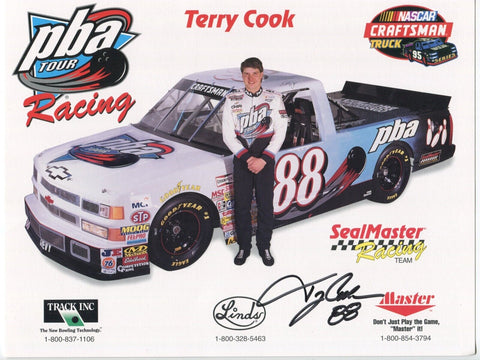 Terry Cook Signed 8.5 x 11 inch Photo NASCAR Racing Race Car Driver