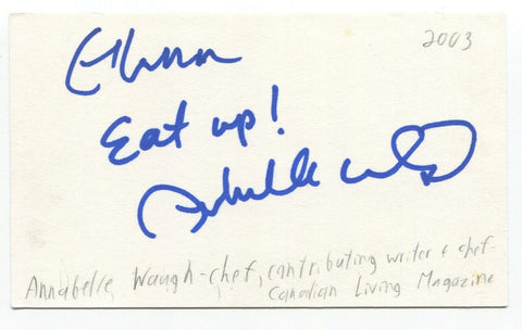 Annabelle Waugh Signed 3x5 Index Card Autographed Canadian Actress Degrassi
