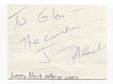 Jimmy Aleck Signed 3x5 Index Card Autographed Signature Comedian Comic Actor