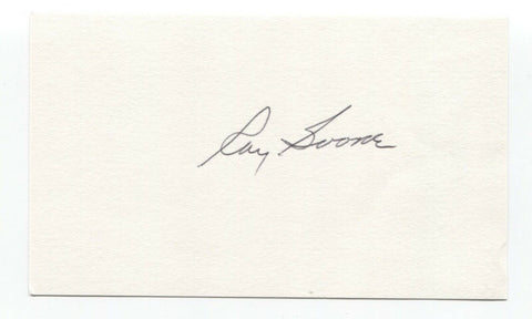 Ray Boone Signed Index Card Autographed Baseball 1948 Cleveland Indians