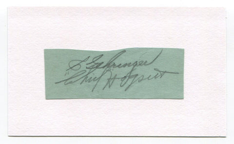 Charlie Gehringer & Chief Hogsett Signed Cut Index Card Autographed Baseball HOF