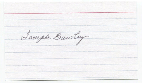 Temple F. Bowley Signed 3x5 Index Card Autographed JFK Assassination Related