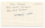 Jim Turner Signed 3x5 Index Card Autographed Baseball NY Yankees World Series