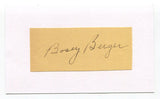 Bosey "Boze" Berger Signed Cut Index Card Autographed Baseball Cleveland Indians