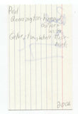 Paul Quarrington Signed 3x5 Index Card Autographed Signature Actor Due South