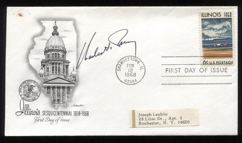 Charles Percy Signed First Day Cover Autograph FDC Signature "Chuck" Senator