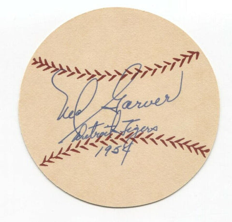 Ned Garver Signed Paper Baseball Autographed Signature Detroit Tigers