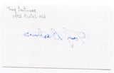 Tony Bartirome 3x5 Index Card Autographed Signature Pittsburgh Pirates