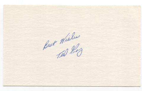 Ted Gray Signed 3x5 Index Card Baseball Autographed Signature Detroit Tigers