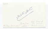 Milton Hautom Signed 3x5 Index Card Autographed Signature Author Writer