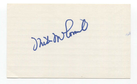 Mike McCormick Signed 3x5 Index Card Baseball Autographed Signature 67 Cy Young