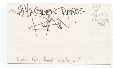 The Age Of Electric - Ryan Dahle Signed 3x5 Index Card Autographed Signature