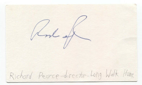 Richard Pearce Signed 3x5 Index Card Autographed Signature Director