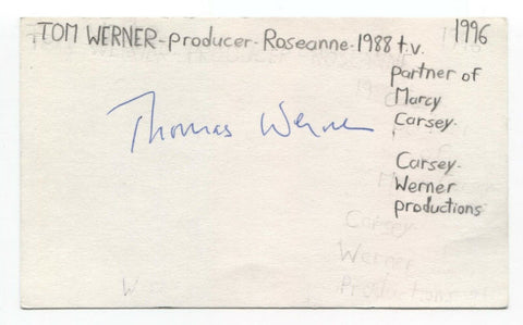 Tom Werner Signed 3x5 Index Card Autographed Producer Boston Red Sox Chairman