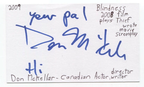 Don McKellar Signed 3x5 Index Card Autographed Signature Director Actor