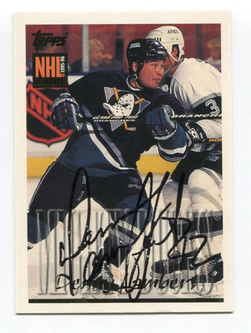 1995-96 Topps Rookie Denny Lambert Signed Card Hockey NHL Autograph AUTO #286