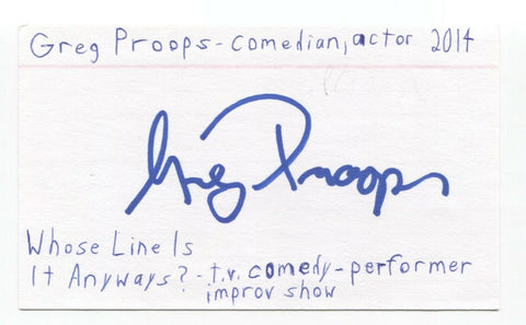 Greg Proops Signed 3x5 Index Card Autographed Signature Actor Star Wars "Fode"