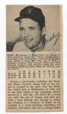 Jim Busby Signed Bio Cut Sheet Page Baseball Autographed Signature