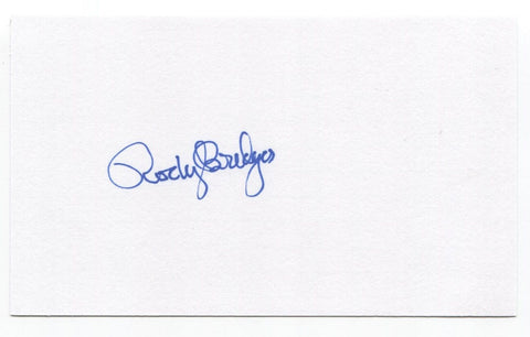 Rocky Bridges Signed 3x5 Index Card Baseball Autographed Brooklyn Dodgers