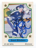 1991 7th Inning Sketch Brent Bilodeau Signed Card Hockey Autograph AUTO #180