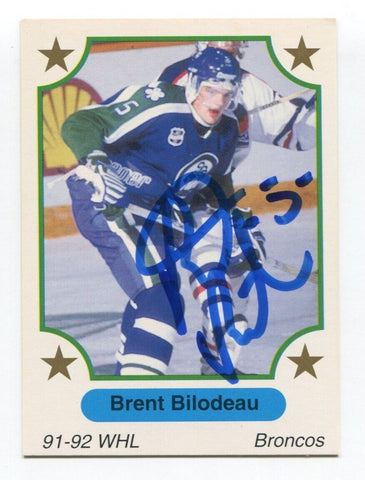 1991 7th Inning Sketch Brent Bilodeau Signed Card Hockey Autograph AUTO #180