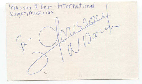 Youssou N'Dour Signed 3x5 Index Card Autographed Signature Singer Songwriter