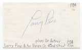 Larry Pine Signed 3x5 Index Card Autograph Signature Actor 