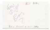 Blu Bones - Boris Novosel Signed 3x5 Index Card Autographed Signature Band