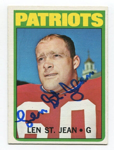 1972 Topps Len St. Jean Signed NFL Football Card Autographed AUTO #23