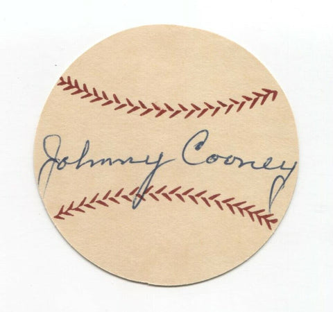 Johnny Cooney Signed Paper Baseball Autographed Signature Milwaukee Braves